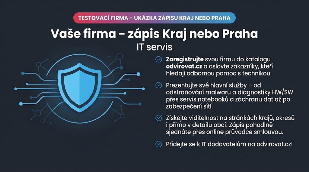 Vaše firma - zápis Kraj nebo Praha
