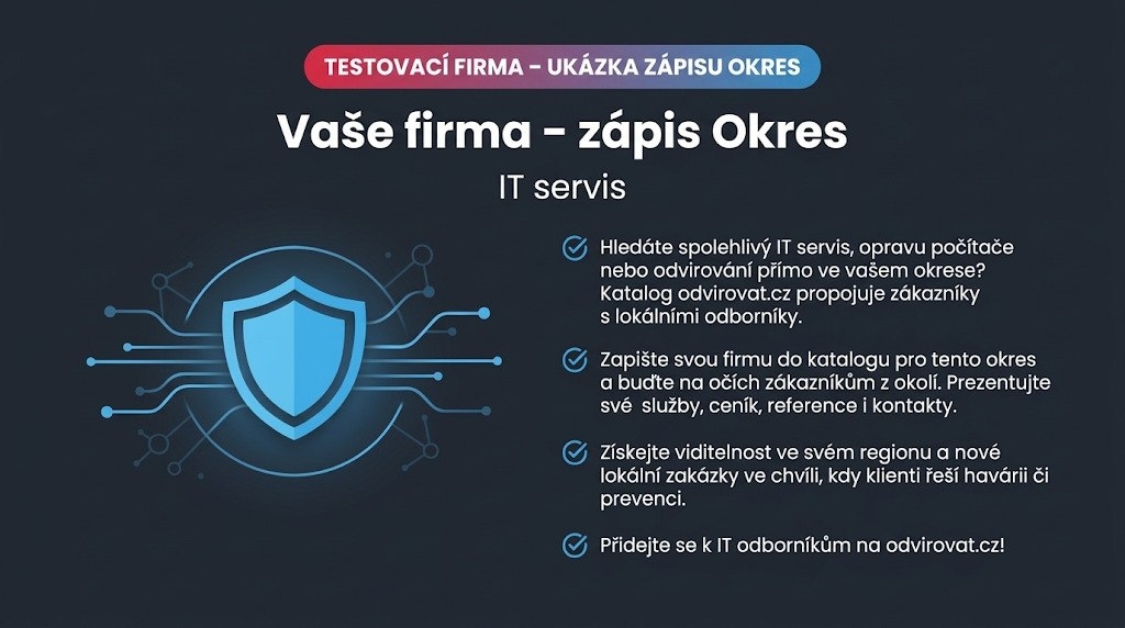 Vaše firma - zápis Okres
